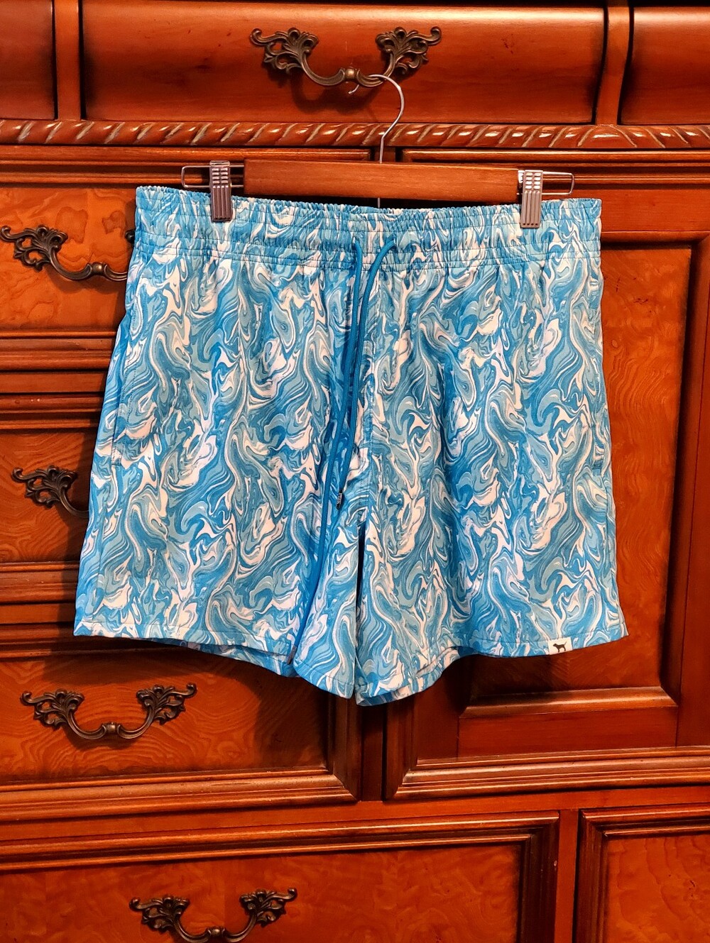 PINK VS Blue Swirl Swim Board Shorts M